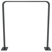 Lean-on hoop made of flat bar steel | bent, 80 x 12 mm | in curved design | without cross bar | total width: 750 mm | hot-dip galvanized and coated DB 703